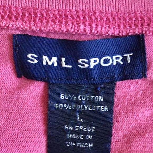 SML Sport Pink White Polka Dot Embroidered Top Size Large - Picture 7 of 7